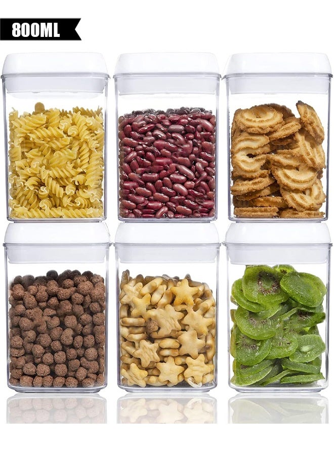 TAPIT Airtight Food Storage Containers Set with Lock Lids Pantry Organization Plastic Storage Jar Storage Tank for Cereal Coffee Sugar Moisture Proof BPA Free & Stackable Design (6PCS 800ml) - Image 1